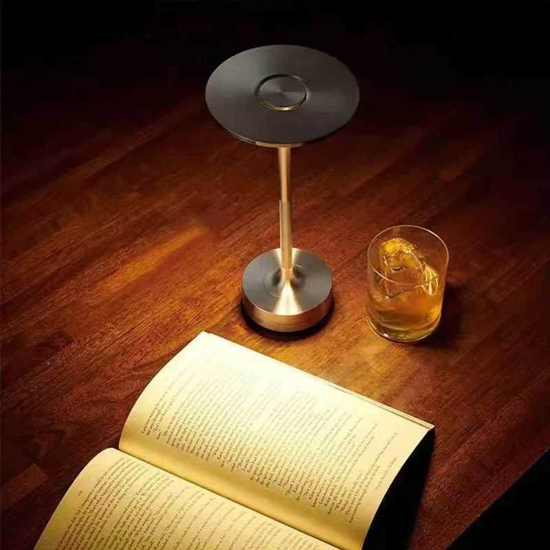 Wierless Simple Charging LED Desk Lamp restaurant Bar Table Lamp Dimming Atmosphere Retro Portable Charging Touch USB Read LampM251125