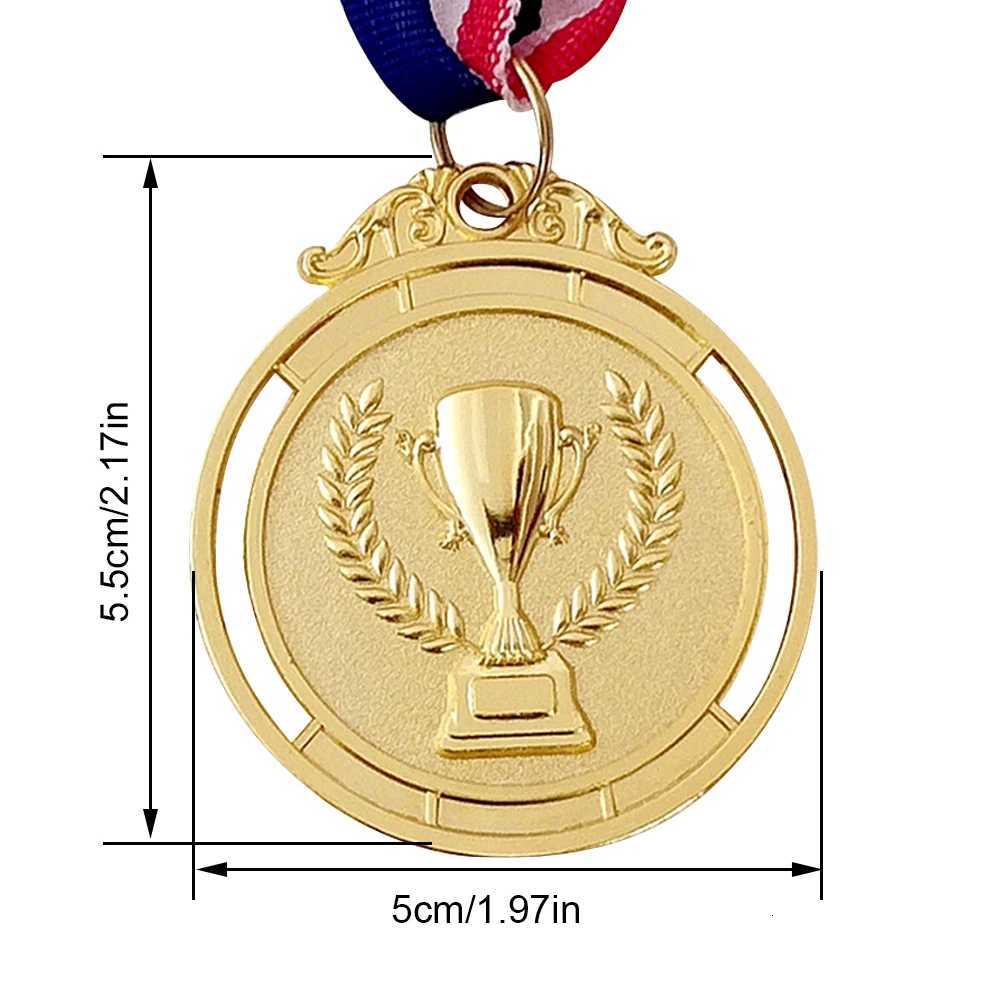 50PCS Gold Silver Bronze Award Medal Round with Neck Ribbon 2 Inches Medals Winner Reward Football Competition PrizesW251125