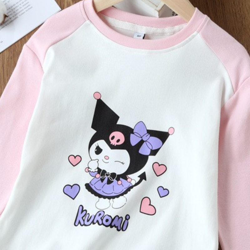 DISNEY Baby designer clothes Girls' clothes baby girl cartoon print T-shirt long sleeves children's round neck top.