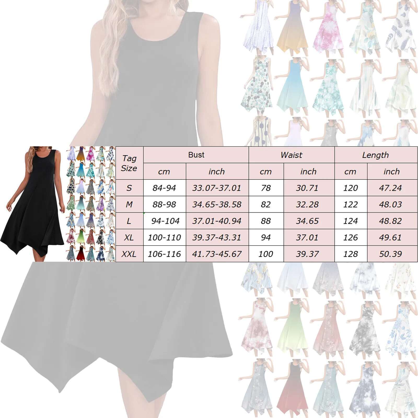 Dongdumaoyi New Summer Dress Women Sleeveless Hankerchief Hem Retro Flower Print Midi Tank Casual Vacation With Pockets