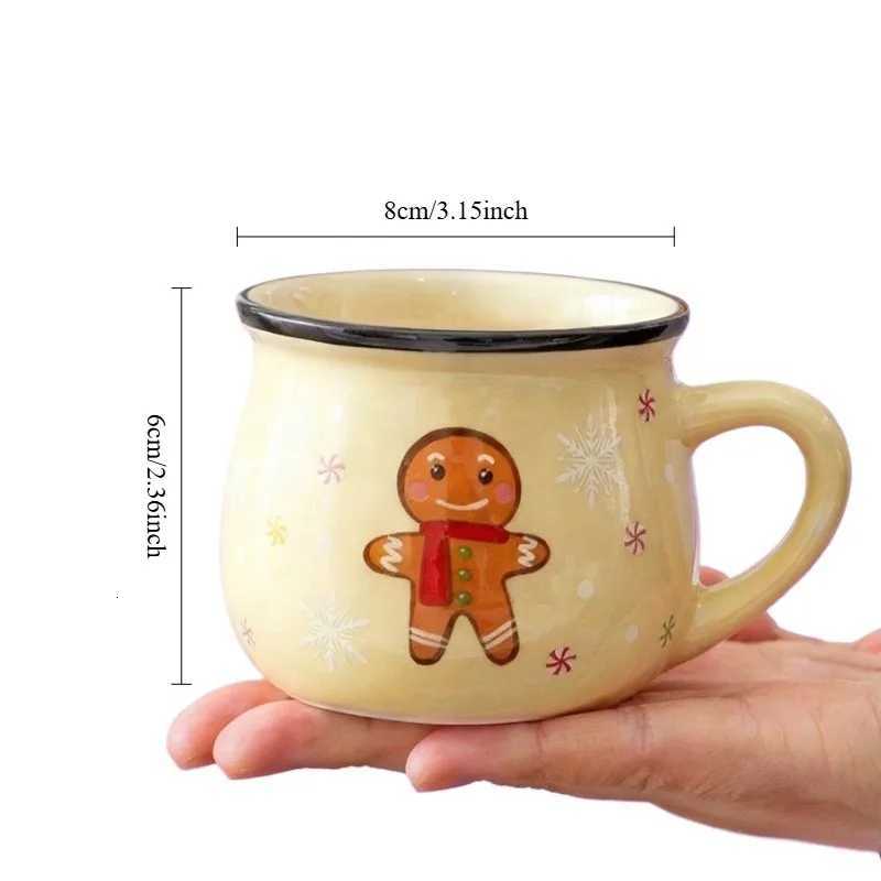 150ML Christmas Mugs Ceramic Cute Santa Elk Penguin Mousse Cup Coffee Cup for Office Home Milk Coffee Tea Cups Xmas Gifts Y251125