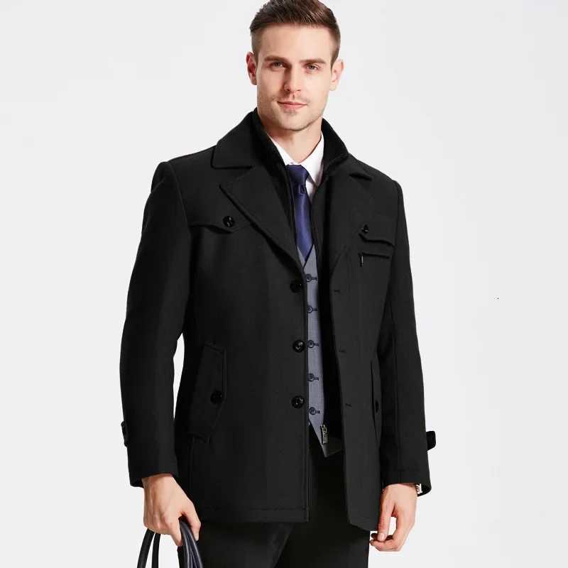 MRMT 2024 Brand New Mens Wool Windbreaker Middle Long Mens Wool Coat Mens Windbreaker Coat Outer Wear Clothing GarmentT251125