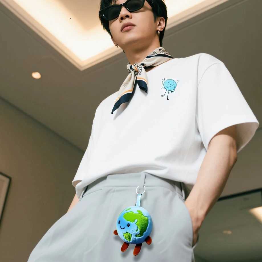 Cute Cartoon Earth Plush Toy Stuffed Earth Keychain Pendant 10cm Small Size Earth Soft Doll Backpack Key DecorXJ251125