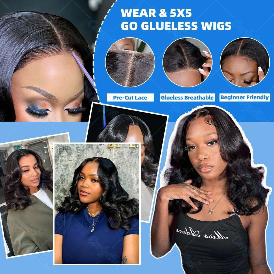 Luvin Brazilian Body Short Bob 13X4 13X6 HD Transparent Lace Front Human Hair Wigs 250% Water Wave 5X5 Closure Wig