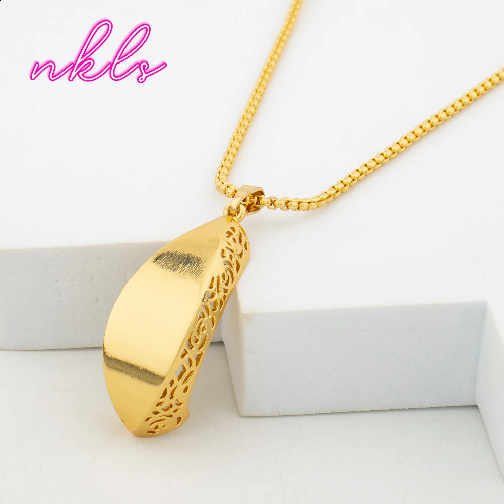 Fashion Necklace Hoop Earrings Ring Bracelet Pendant Dubai Women Golden Color Jewelry Sets African Jewelry Set for Party Gift 250417