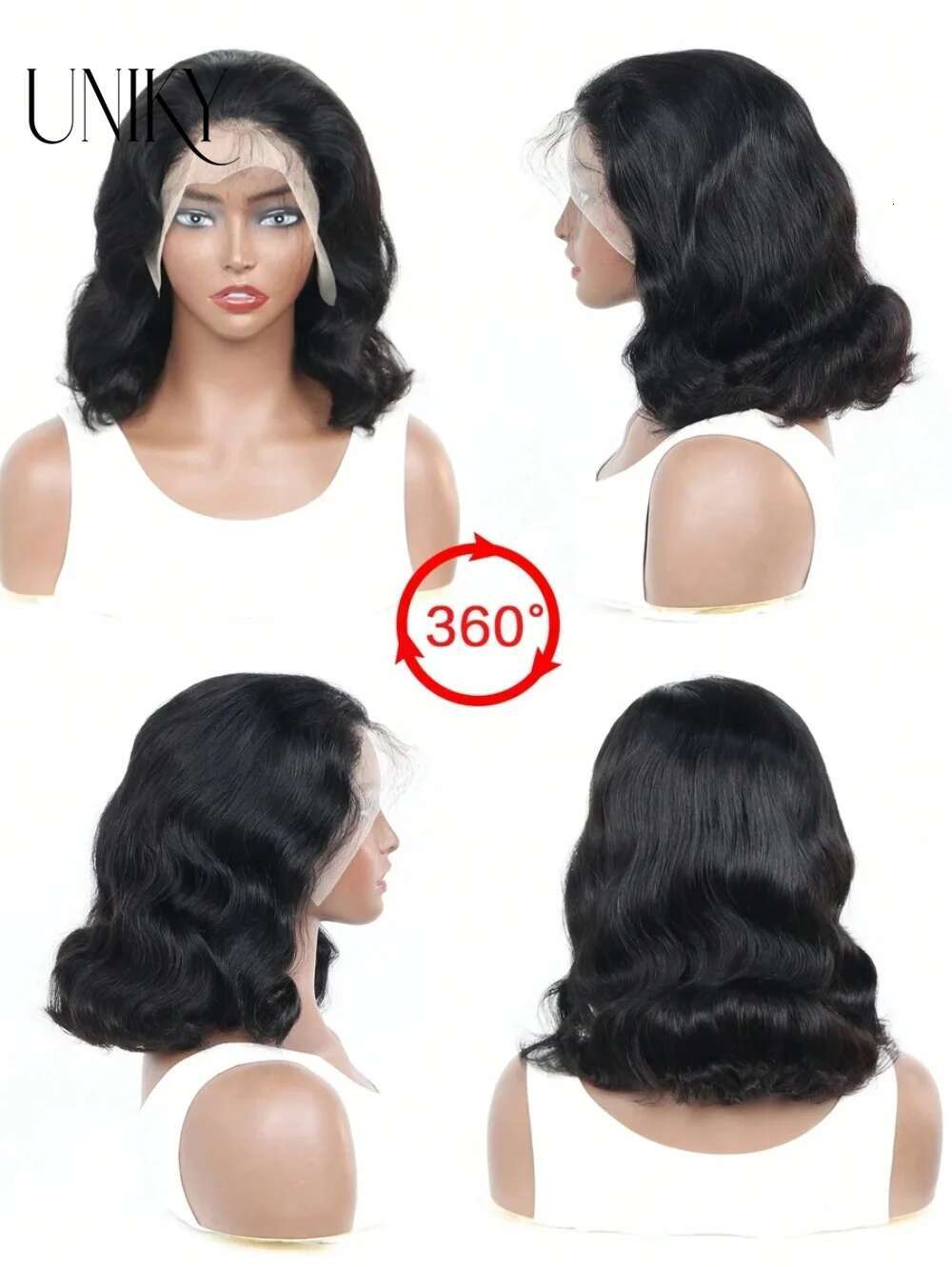 Body 4X4 Transparent Front Wig 13X4 Human Hair 180 Short Loosebody Wave Tpart Lace Frontal Bob Wigs For Women