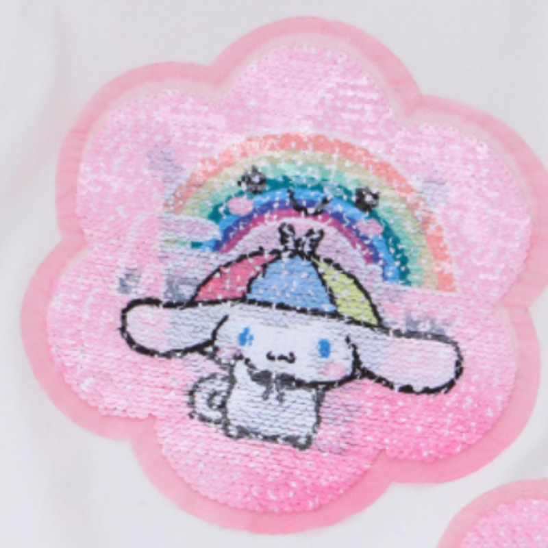 Disney girl designer t-shirt children's cotton top girl color changing sequin t-shirt spring and autumn top girl's top comfortable soft prin