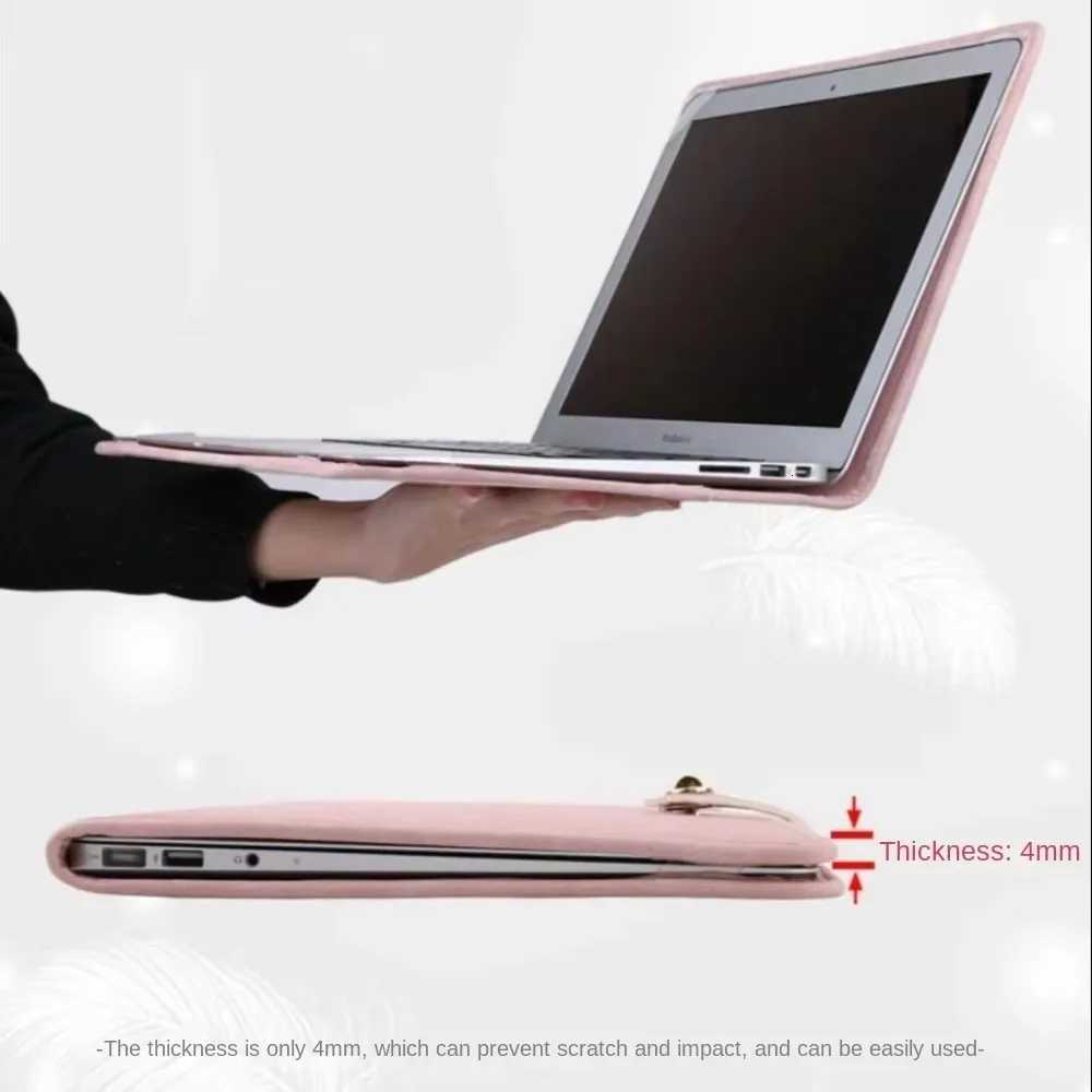 Solid Pink Laptop Bag PU Fashion Laptop Sleeve 14-16 Inch Top-Handle Computer Protective Case for GirlT251125