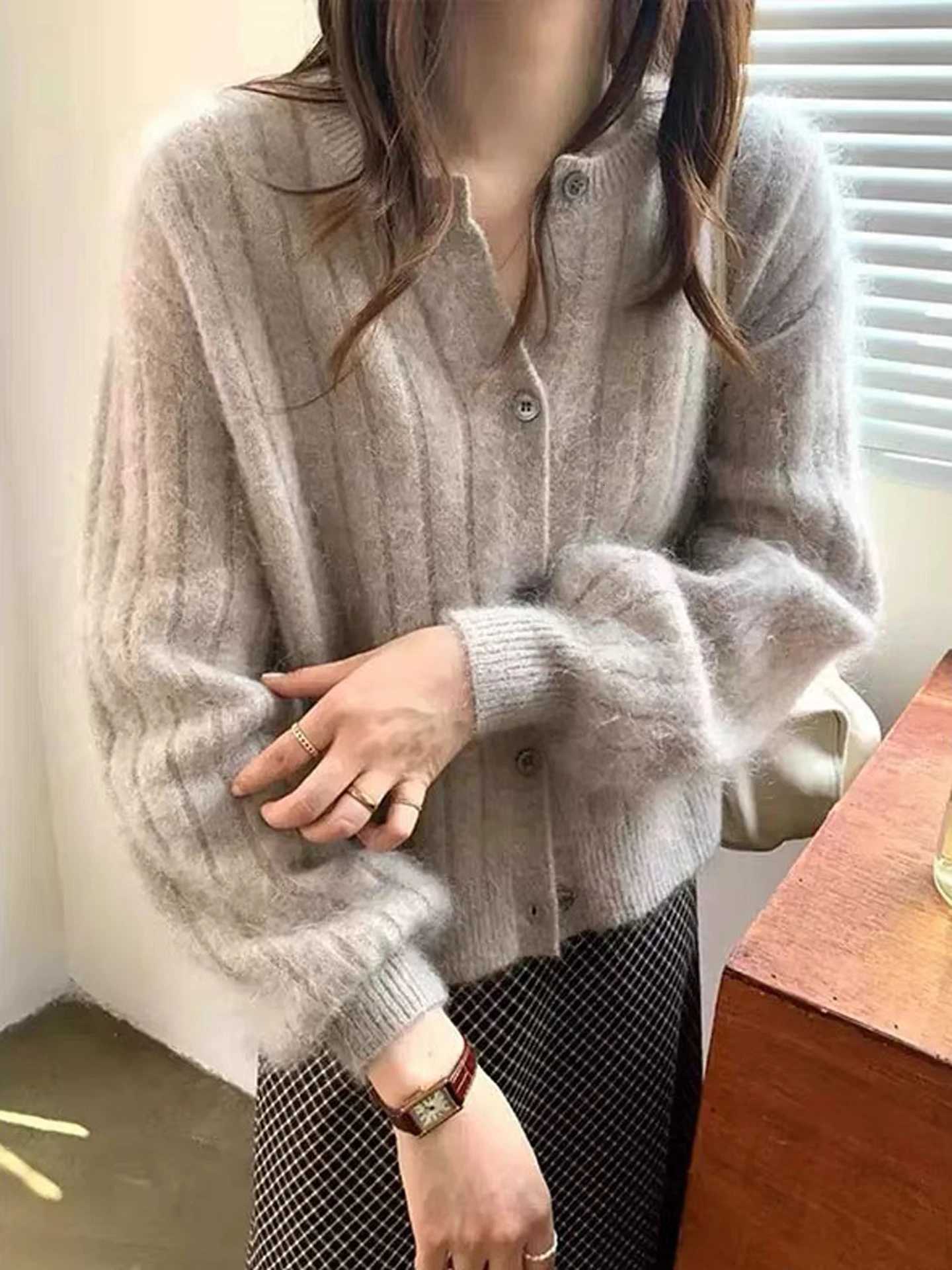 Autumn pit cardigan female 100 pure cashmere sweater high-end thick knitted soft waxy sweater coatT251125