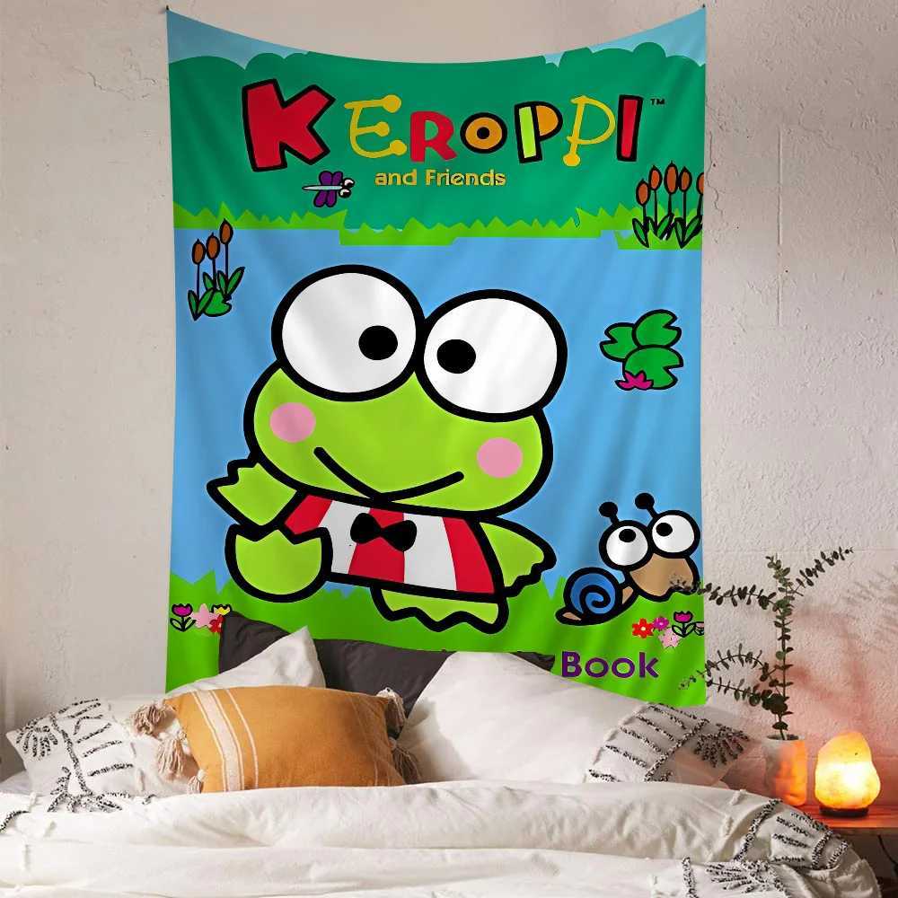 Cute K-Kero K-Keroppi Colorful Tapestry Wall Hanging Bohemian Wall Tapestries Mandala Wall Hanging SheetsM251125
