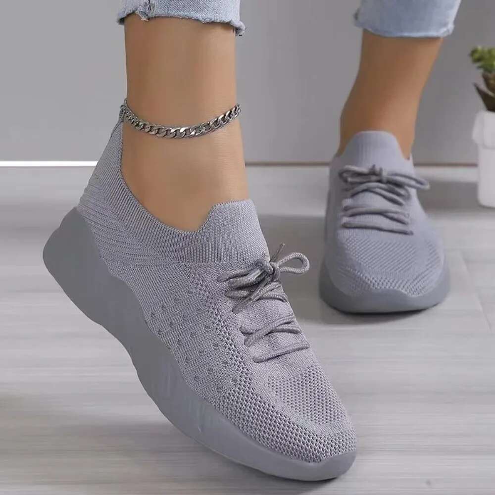 Women Mesh Breathable Casual Lace-up Vulcanized Ladies Platform Sneakers Female Shoes Plus Size Zapatos De Mujer ddmykukumalu