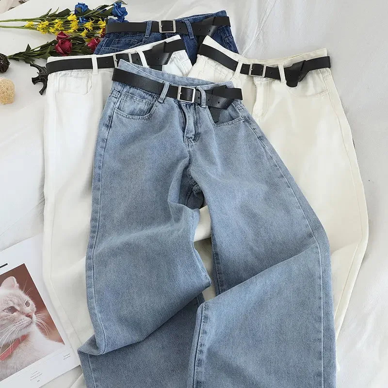high waisted straight leg mini loose fitting jeans for womens ideal wide tailgating in spring 250420