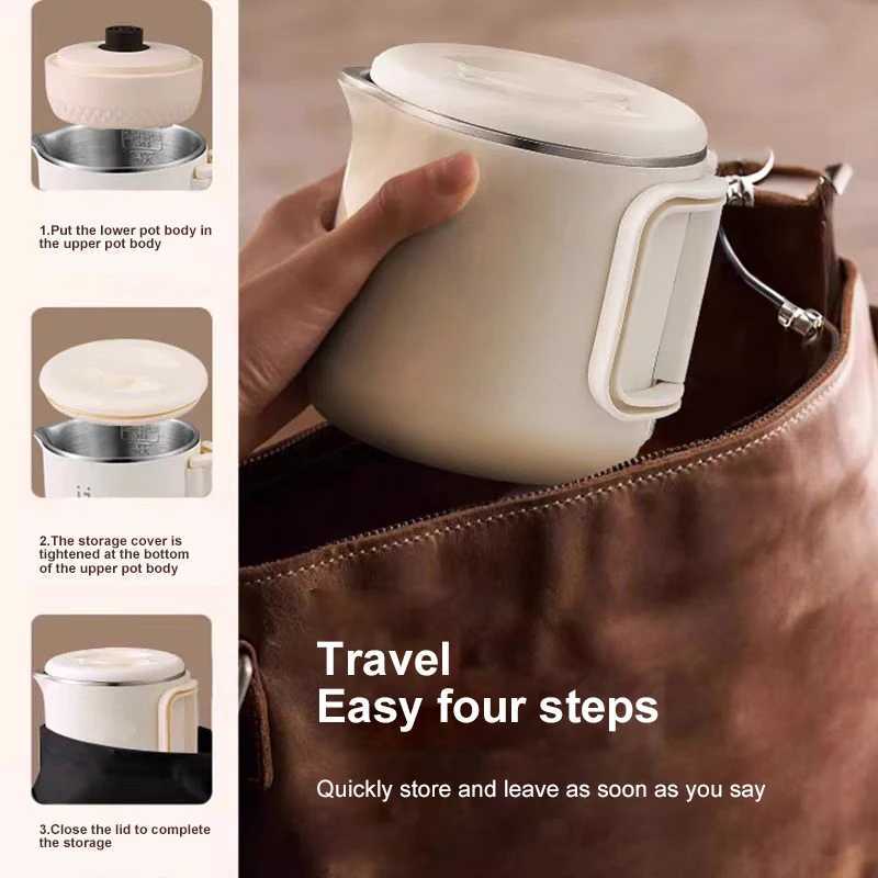 GELAIBO folding kettle travel portable kettle 304 stainless steel electric kettle double-layer anti-scalding C251125