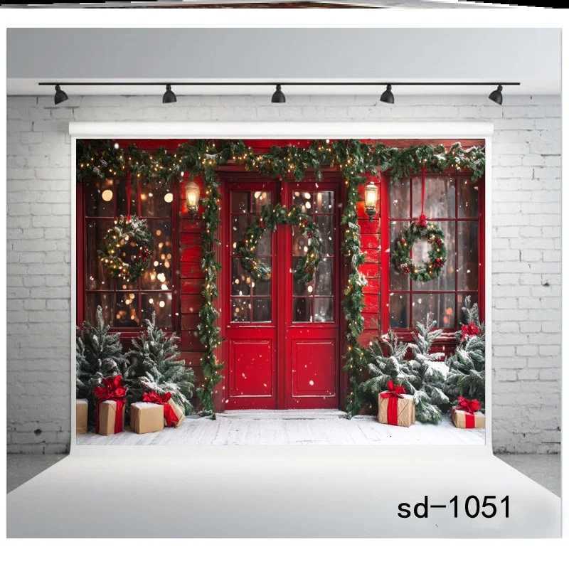 VIKAMA Christmas Window Scene Tapestry Stain-Resistant Wear-Resistant Waterproof Wall Hanging Living Room Accent Wall DecorM251125