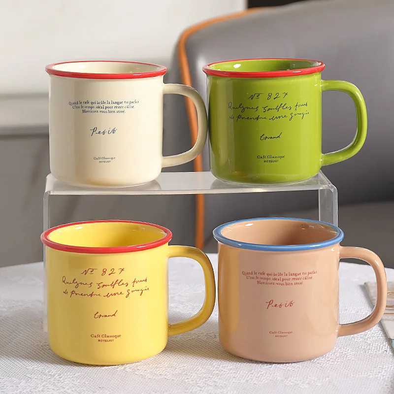 Ceramic Mugs with Handle Korean Style Coffee Cup Tea Milk Water Juice Mug Household Water Cups Vintage Drinkware Birthday Gifts Y251125