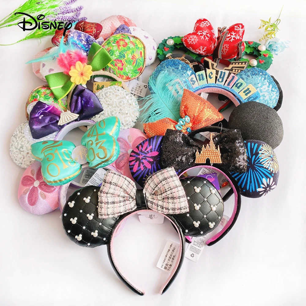 Disney Shining Girls Big Bow Headband Decorated Plush Adult/Childrens Headband Disney Shining Hairdo Minnie Mouse Ear Headband Role Playing X250425