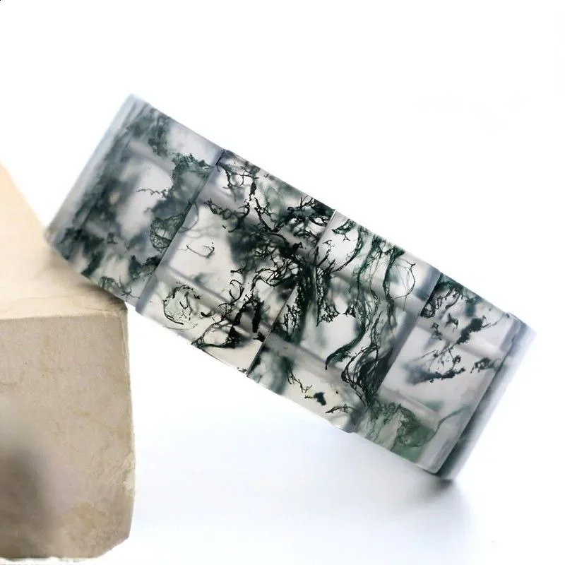 Chalcedony Hand Chain Jade Bracelet Natural Ice Water-permeable Grass Agate Hand Row 250424