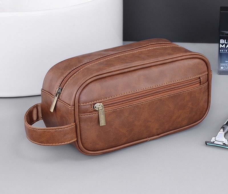 Foldable Men's Washroom Organiser Clutch Bag | Ideal for Business Trips & Outdoor Adventures, Compact Toiletry Storage with Hanging Hook