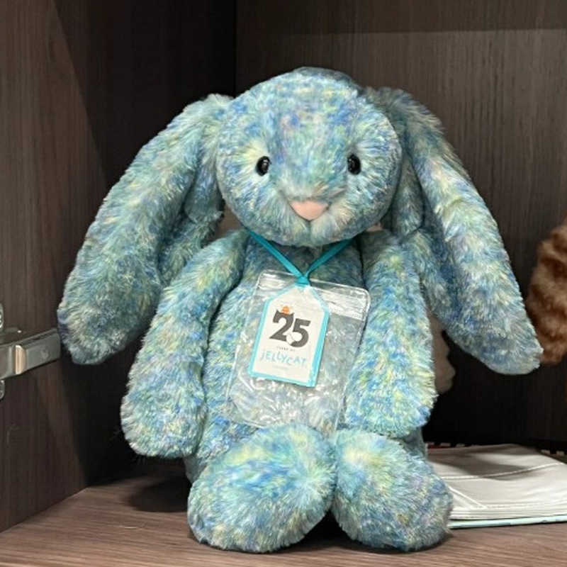 Stuffed 30cm Monet Plush Doll 25th Anniversary New Shy Blue Oil Painting Rabbit Decoration Cat Dog Toy Pet Gift Y250425 Y260128