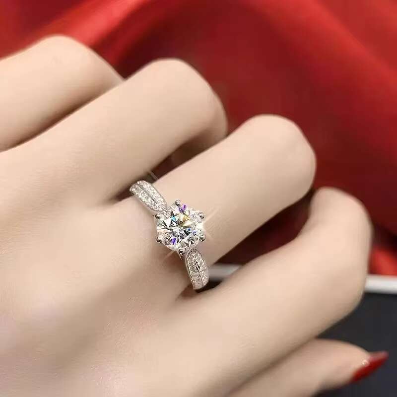 Luxury Ring Moissanite Engagement Ring Wedding Promise Solitaire Rings for Women