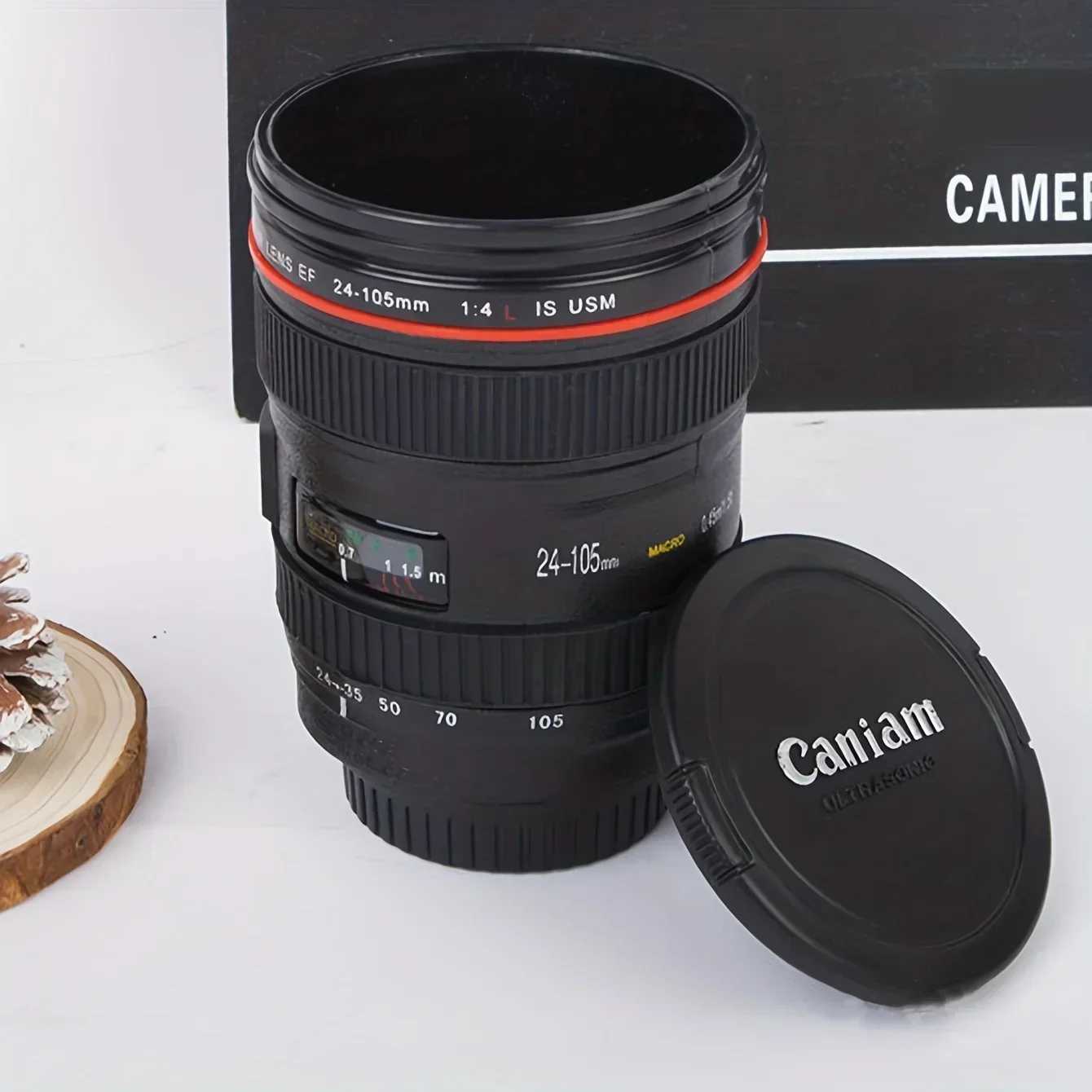 1pc-Stainless Steel Camera Lens Coffee Mug with Leak-Proof Lid - Perfect Gift for Photographers Y251125