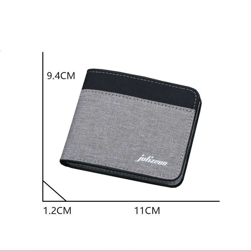 Canvas Men Black/Blue/Gray Wallet Male Money Id/Photo/Bank Holder Short Purse Credit Card Case Bag