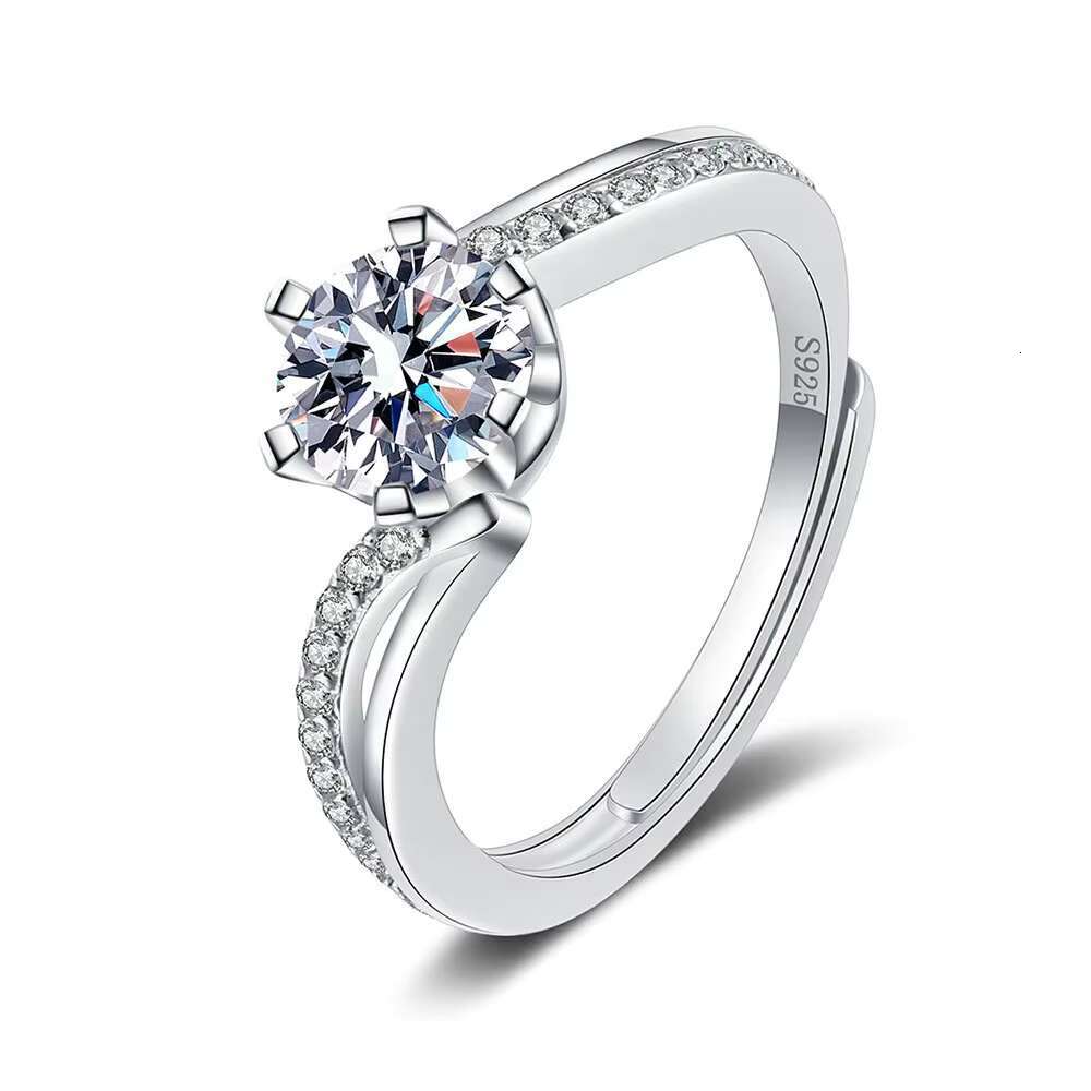 Moissanites Stone 925 Sterling Silver Rings for Women High Quality Bridal Engagement Wedding Moissanite Diamond Ring 1ct