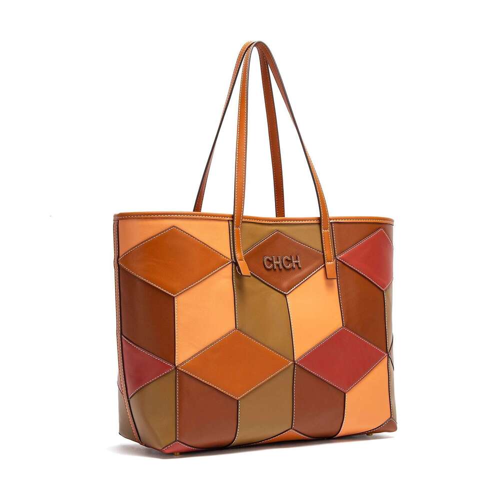 CHCH Tote New Splicing Block Design Women's Bag Large Capacity Handbag Commuter