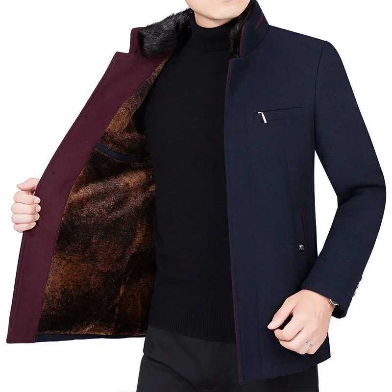 New Winter Men Stand Collar Cashmere Trench Coats Business Casual Woollen Blends Quality Male Long Jackets Overcoats Size 4XLT251125