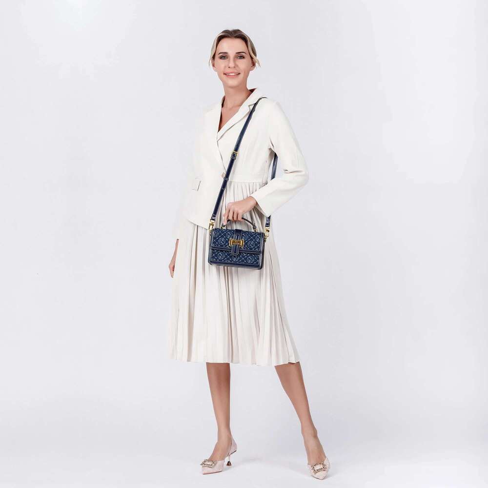 Designer Bag Fashionable Retro Blue Color New Elegant Women Handbag Shoulder Satchel Ladies Commuter Bag