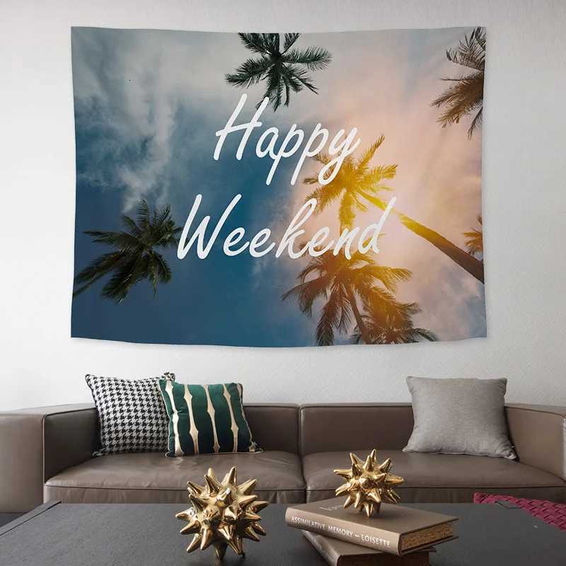 VIKAMA Scandinavian Landscape Decorative Fabric Tapestry Bedroom Ins Style Bedside Sofa Background Fabric Tapestry DecorationM251125