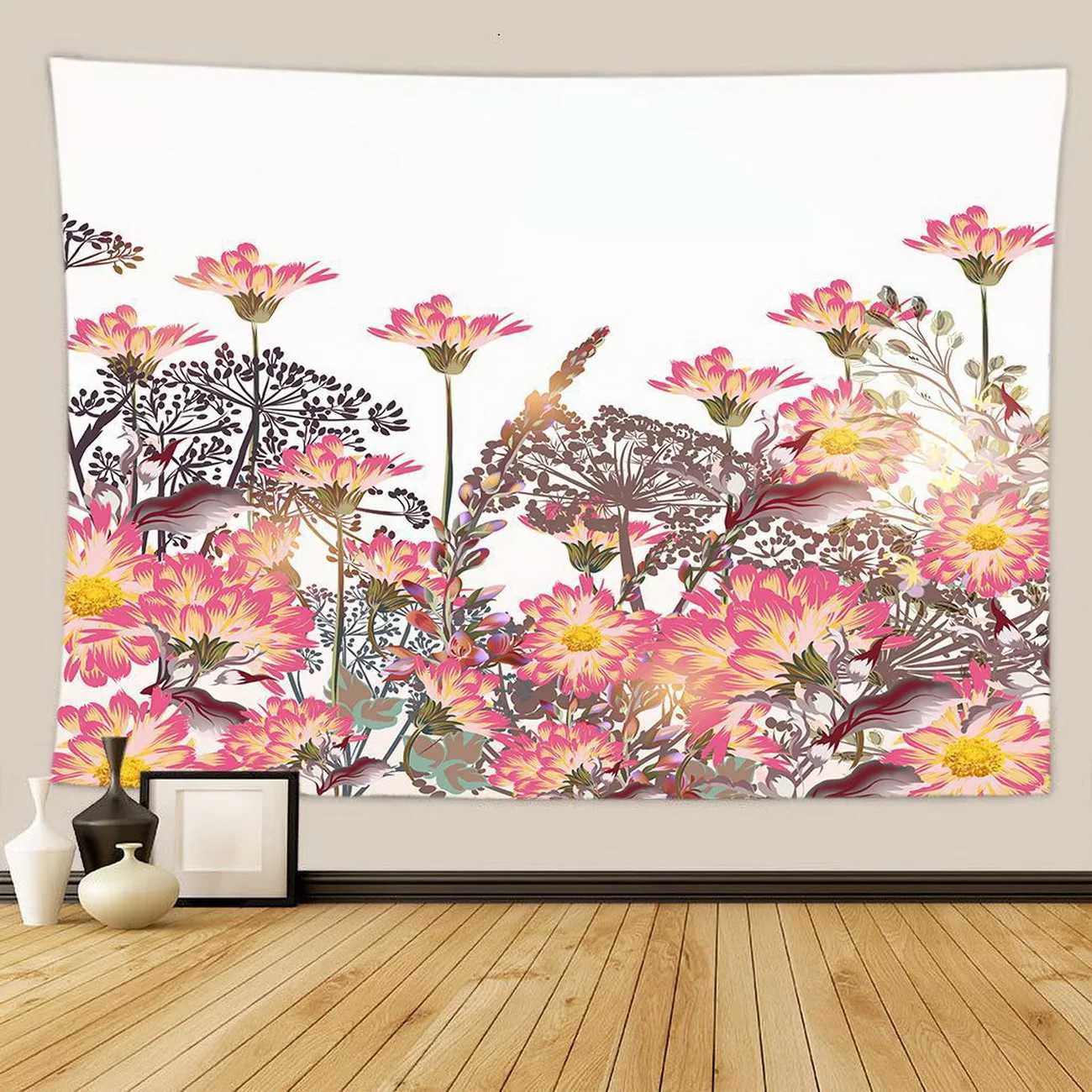 Flowers Tapestry Room Decor Aesthetic Living ation Wall Hanging Boho HouseM251125