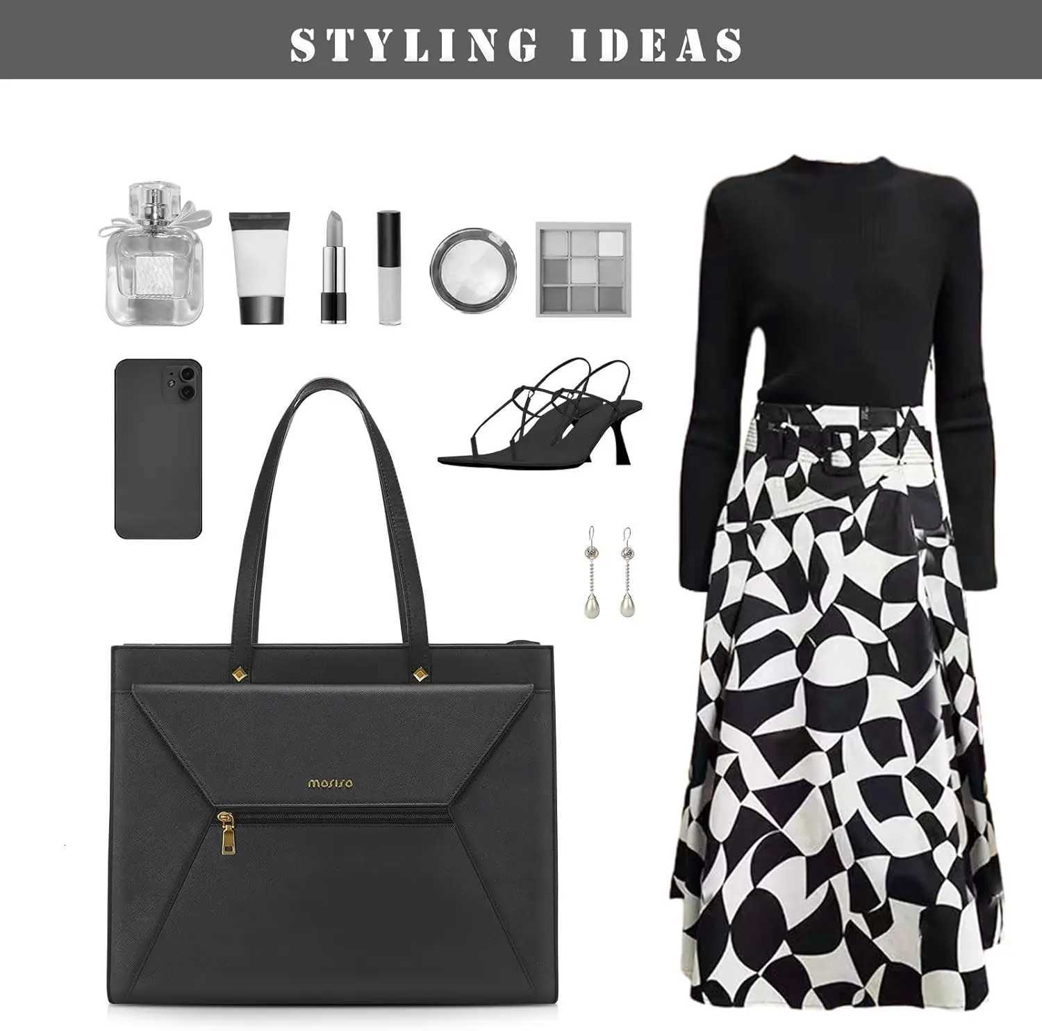 Waterproof Laptop Bag 156 inch PU Leather Tote Bag for MacBook Air Pro HP Dell Notebook Briefcase Office Casual Womens HandbagT251125