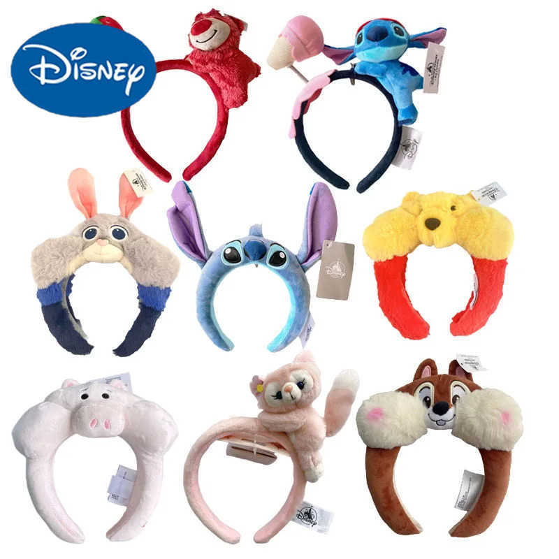 Disneymini Mouse Shining Bow Headband Purple Oranny Gold Flower Dot Ariel Ears COSTUME Halloween Headband Cosplay Plush Gift X250425