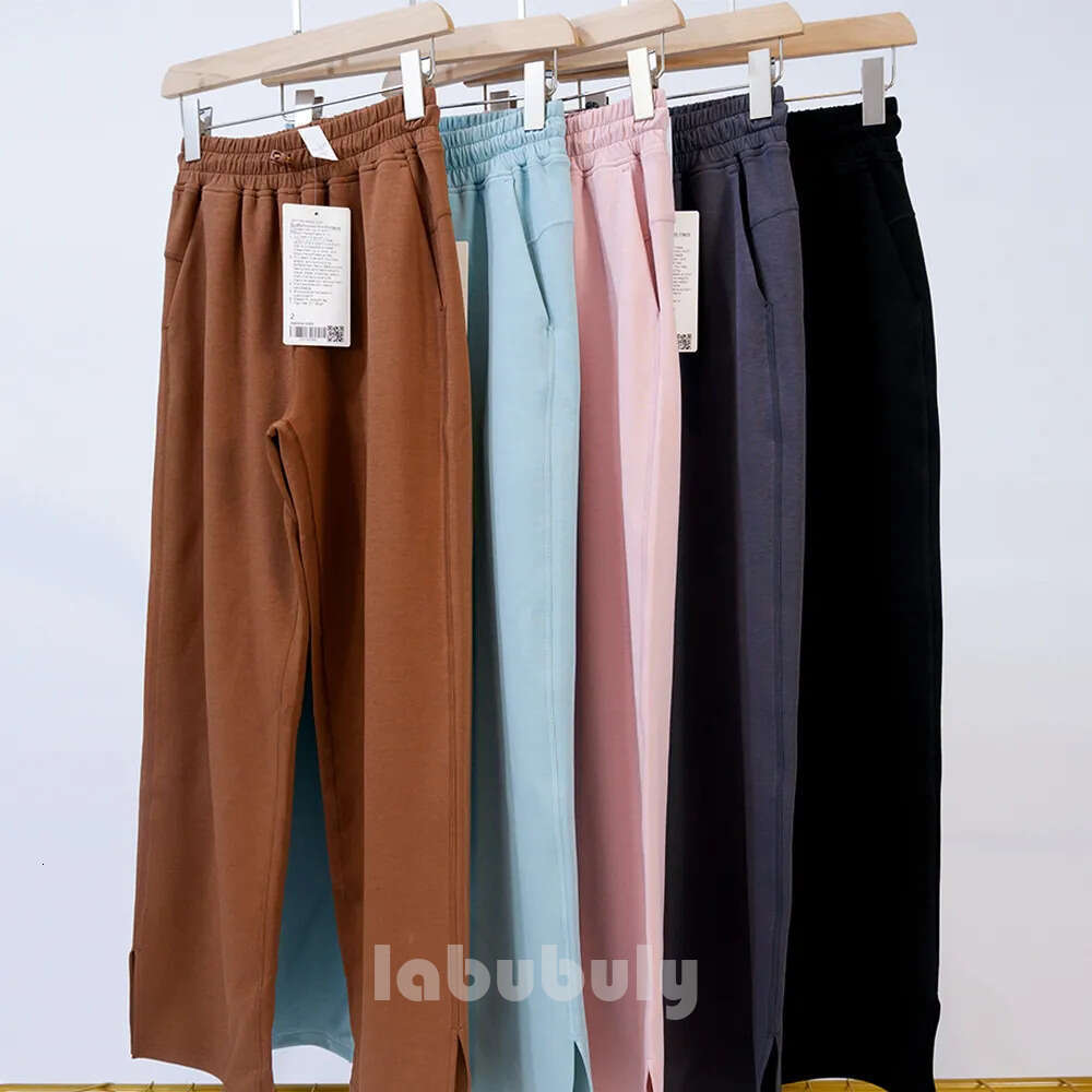 11A New Women luluity lemonics Pants Split Long Ladies sets Soft Fabric Straight Jogger Trousers luluity lemonics leggings Yoga women clothes