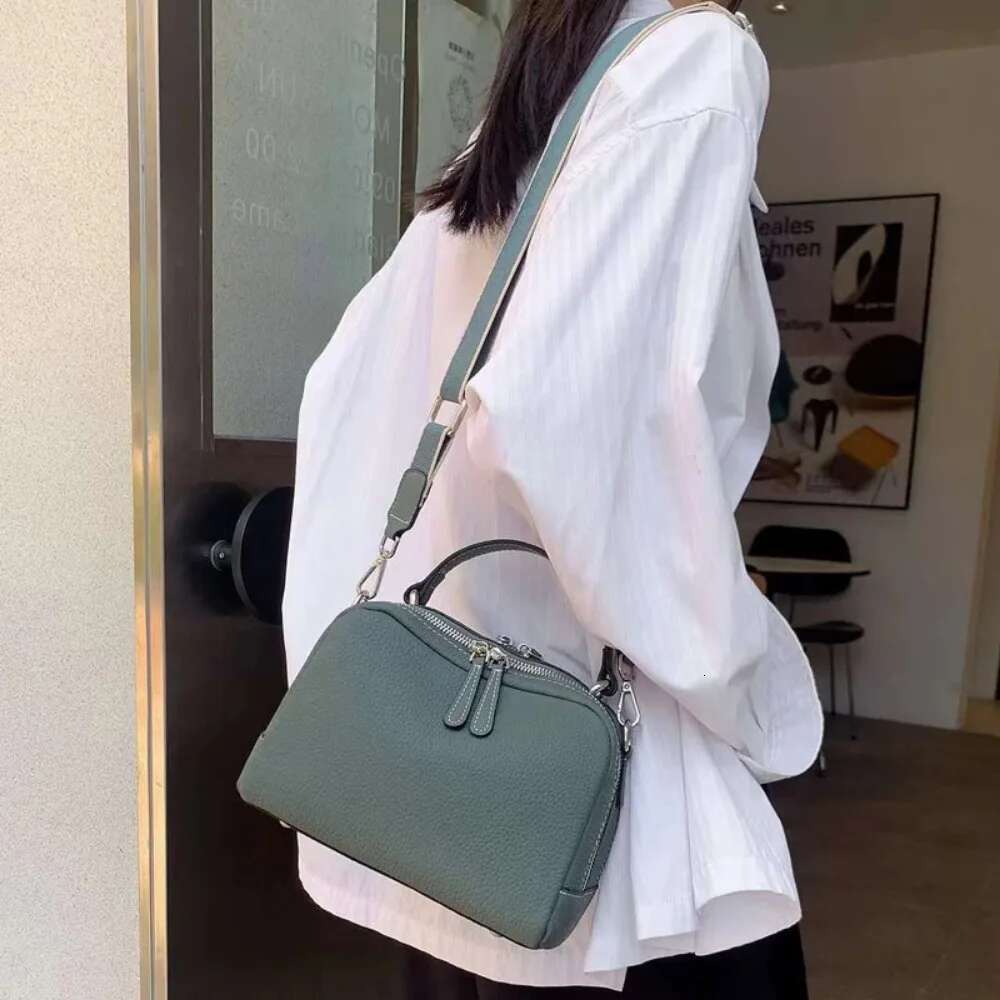 Women's Genuine Leather Bag,Handbag,Lightweight Medium Crossbody Shoulder Bag With Zipper Pocket Adjustable Strap