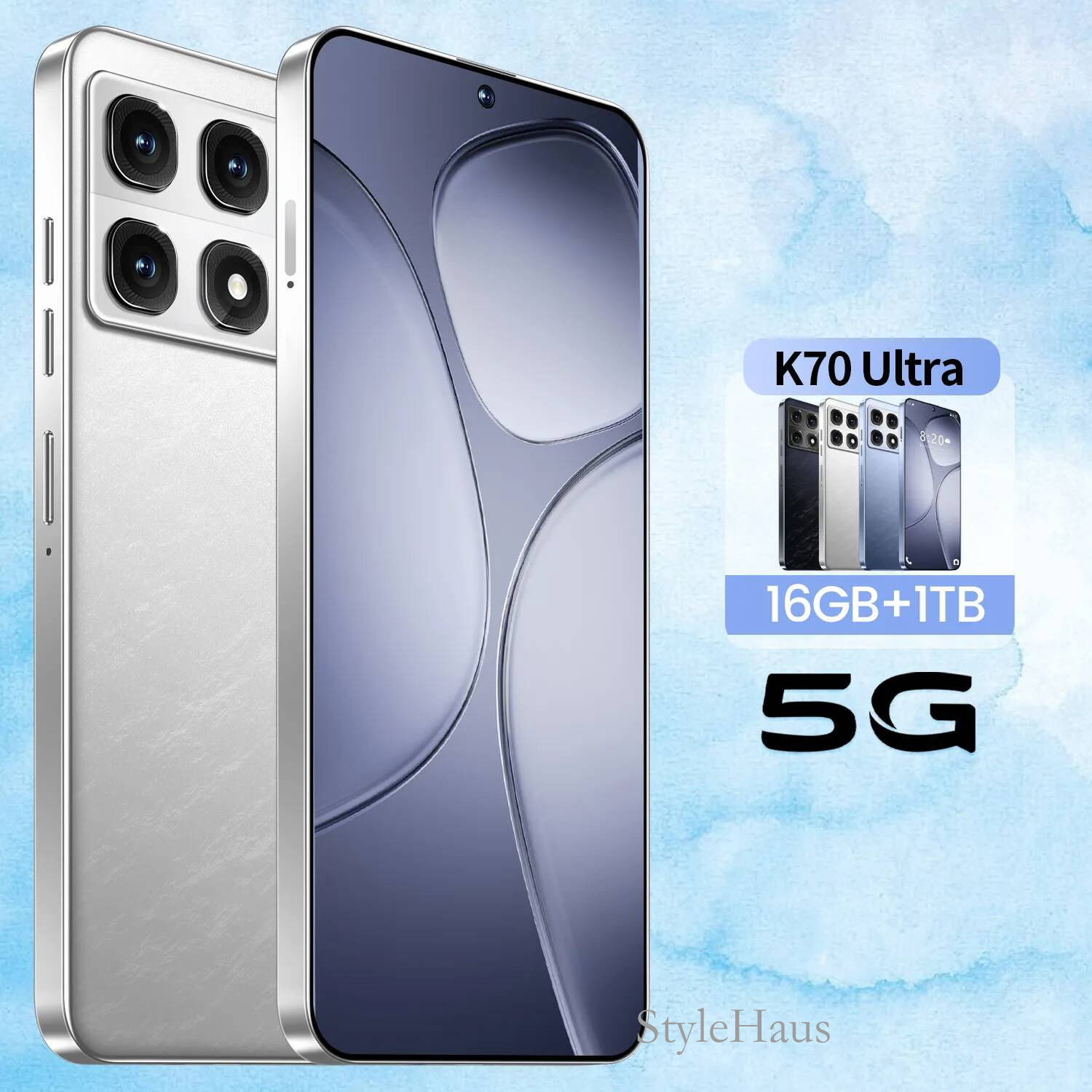 Original K70 Ultra 5G Mobile Phone Gaming 16GB RAM 512GB ROM Dimensity 9300+ 50.0MP NFC 5500mAh Android 6.67 Full Screen Fingerprint ID Face Smart Cel