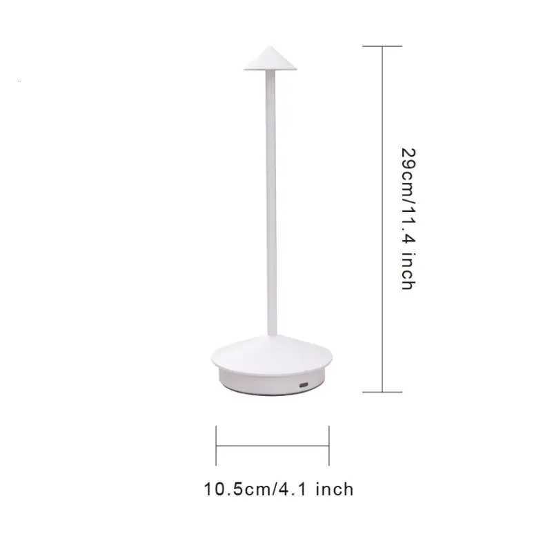 Creative LED Pointed Desk Lamp Charging Touch 3 Color Stepless Dimming Night Light Hotel Bar Restaurant Table Decoration LightM251125