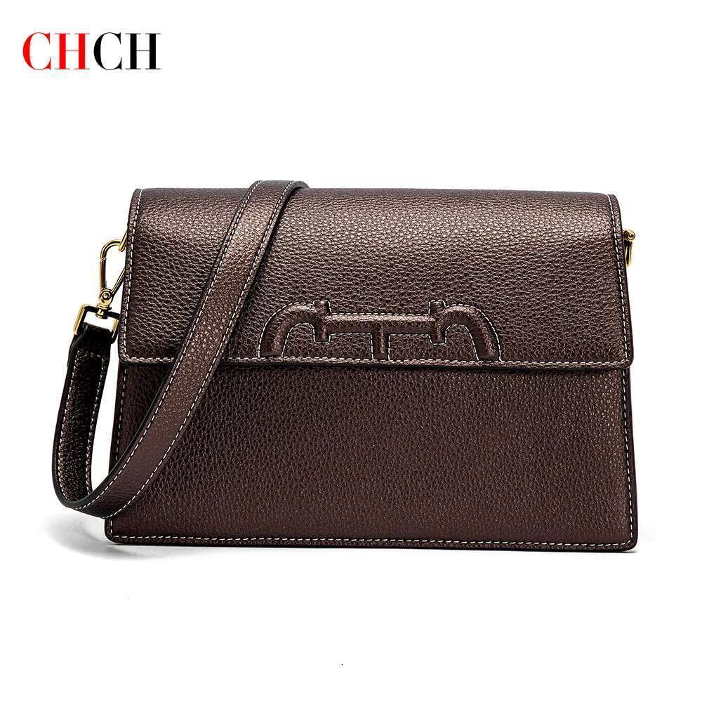CHCH Women's Crossbody Autumn/Winter New Coffee Color Simple Organ Bag