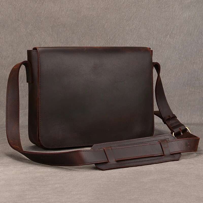 designer bag vintage crazy horse briefcases laptop a4 office men cover messenger mens leather bag computer bags