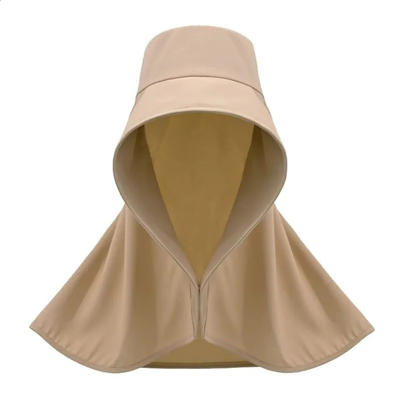 All Around Full Face Sun Protection Hat for Women Large Neck Flap Hiking Hat Outdoor Beach Panama Cap Mask Headscarf Sun Hat 250424