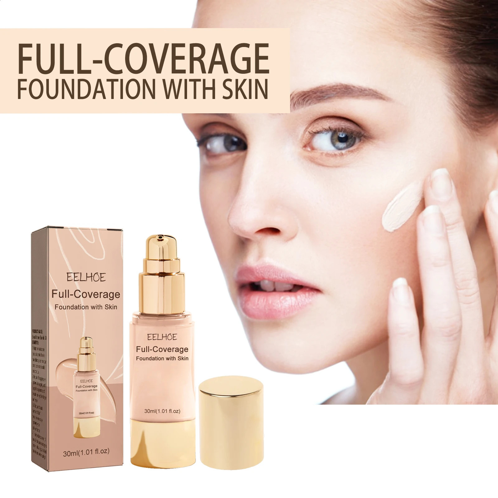 Liquid concealer invisible hole full coverage of black spots skin brightening oil control cosmetics waterproof and durable 250415