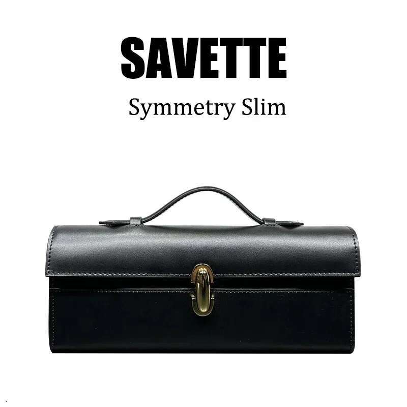 Brand Genuine Leather Women's Handbags Cowhide Small Square High Quality Savette Baguette Bag