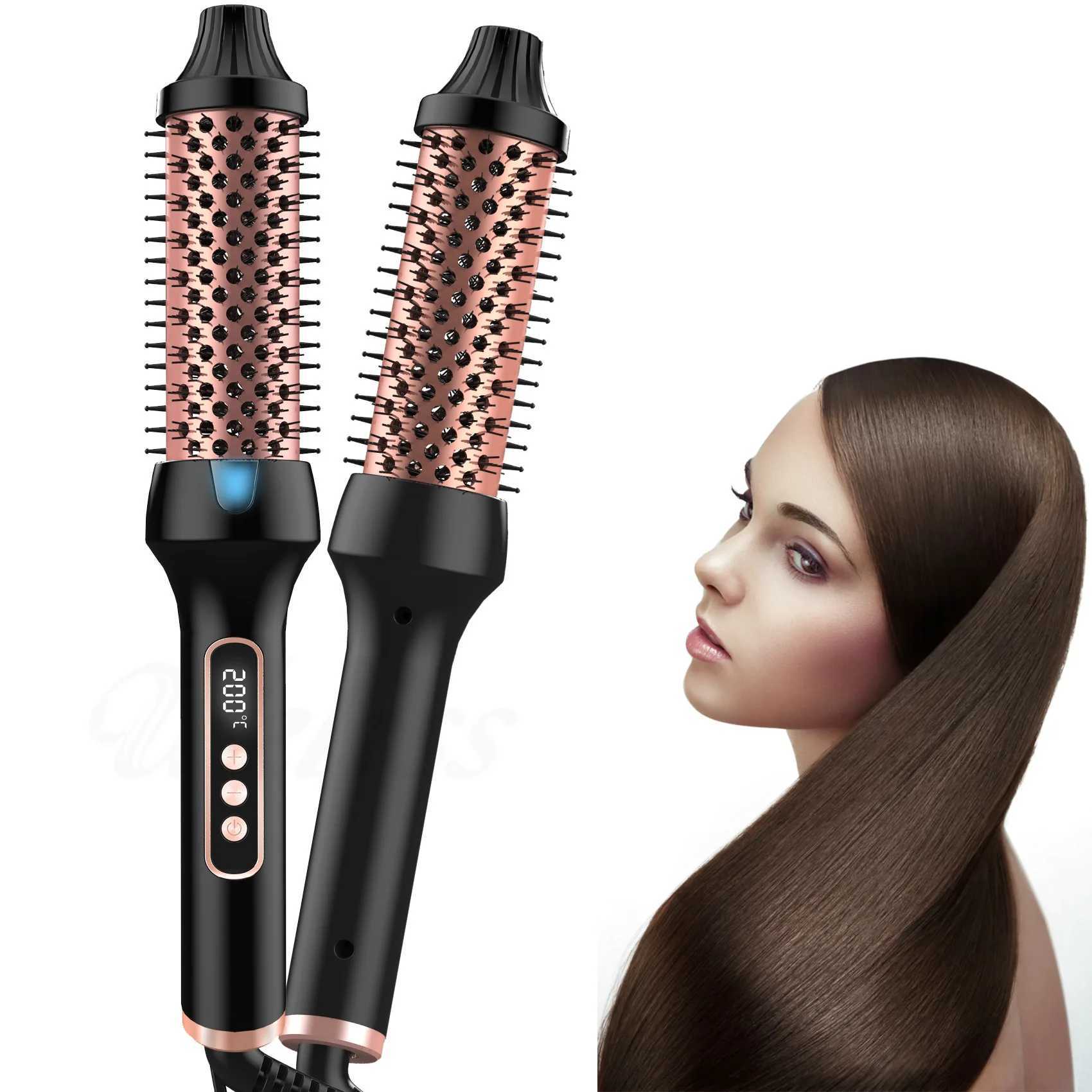 New Arrival Hot styling brush 3-in-1 ion curling iron/straightener with anti scalp electric curling iron curling iron Z250425