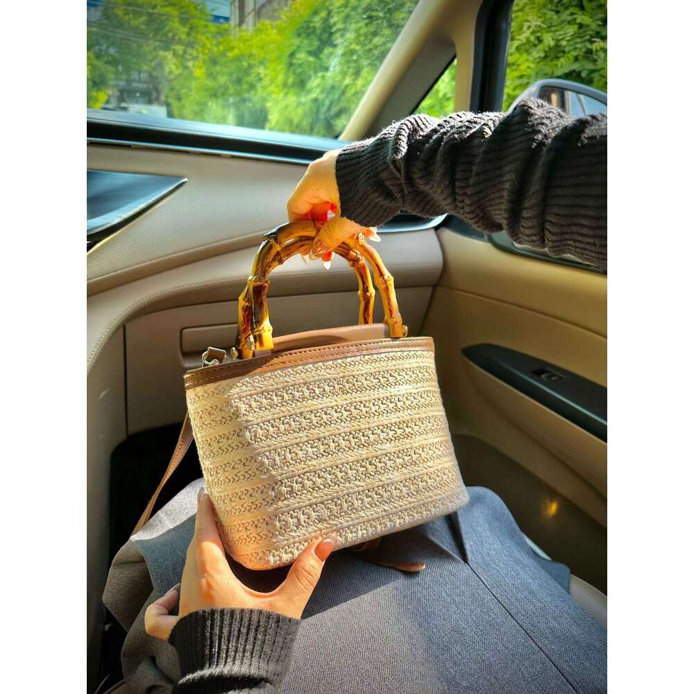 Designer Bag New Chinese Bamboo And Grass Woven Bag Western Style High End Handbag Niche Vacation Beach