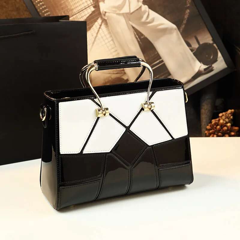 Spring new patent leather geometric dia ing handbag banquet dress one-shoulder cross-body fashion women's bag