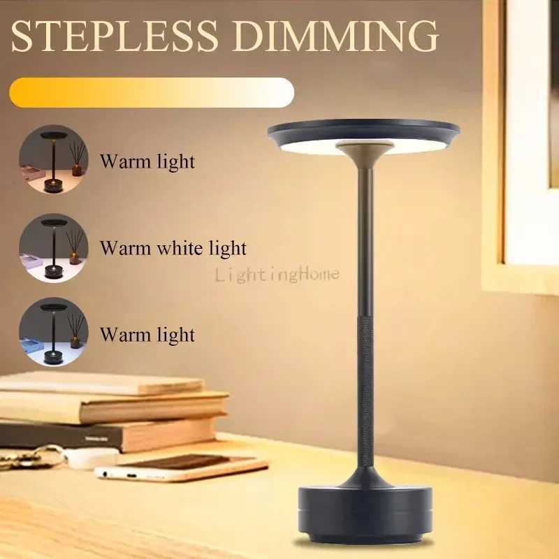 Metal LED Touch Table Lamp Portable Cordless Bedside Light Claeted Rechargeable Nordic Led Lamp Coffee Table DecorationM251125