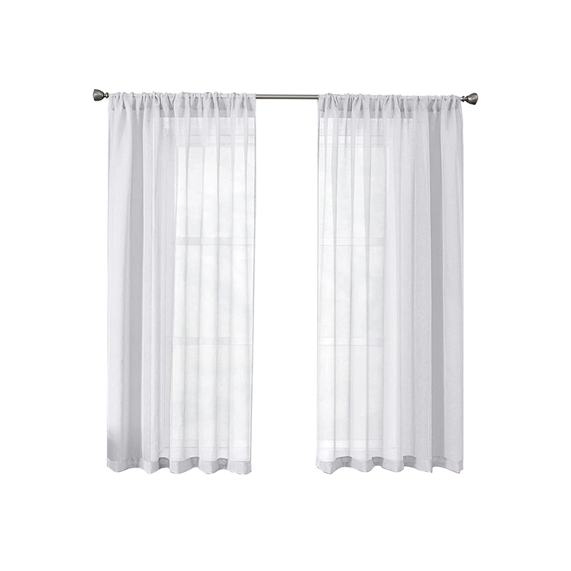 T0424 Living room bedroom light-transmitting full Dolly yarn white simple home decoration engineering yarn curtain finished product manufacturers whol