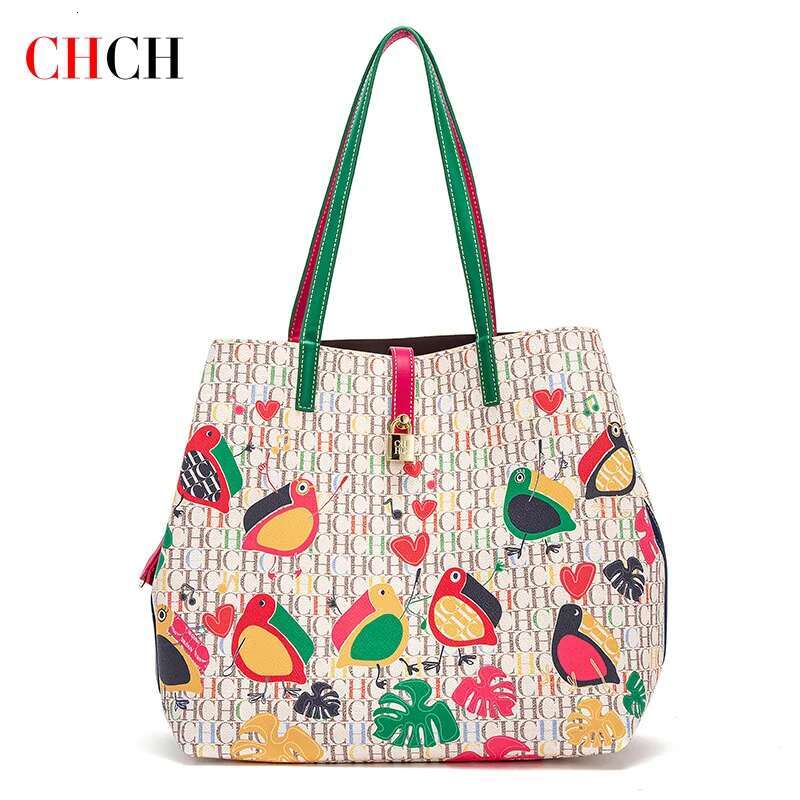 CHCH Women's Tote Bag New Cartoon Letter Printed Top Handbag