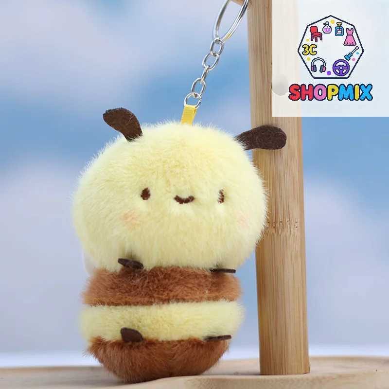 Bee Doll Pendant Key Chain Stylish Backpack Purse Doll Pendant Plush Girl Gift Pendant Car Interior Cute Insect KeychainXJ251125